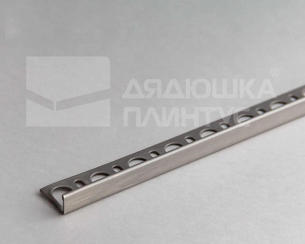 Профиль для плитки Нержавеющая сталь сатинированная. L-образный 10 мм. Progress PTACS 10